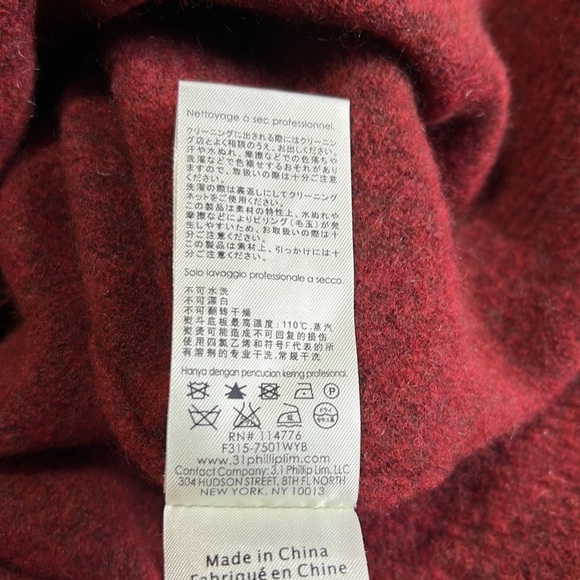 31 Phillip Lim Red Brick Belted Wool Turtleneck Sleeveless Sweater Yak sz XS - Picture 11 of 11